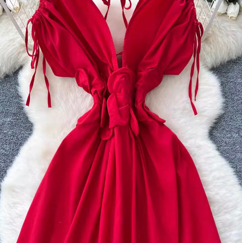 French Style Lace-up 3D Dress