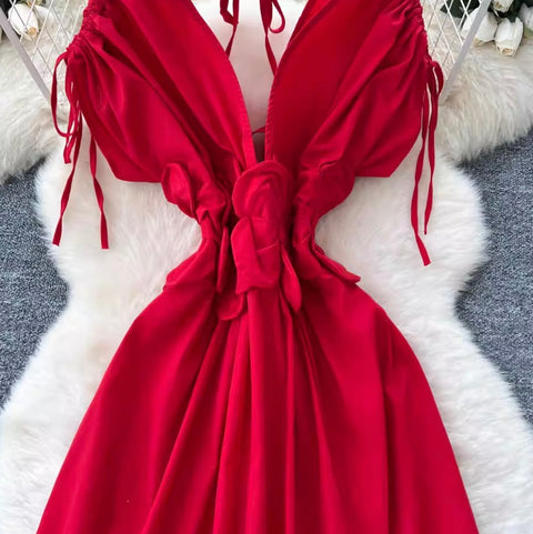 French Style Lace-up 3D Dress