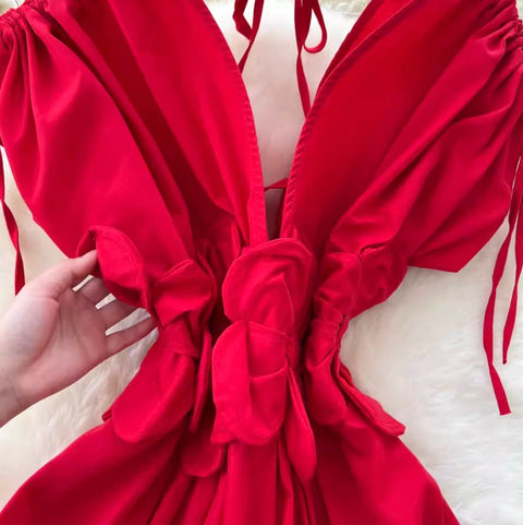 French Style Lace-up 3D Dress
