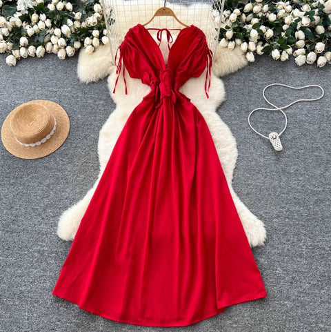 French Style Lace-up 3D Dress