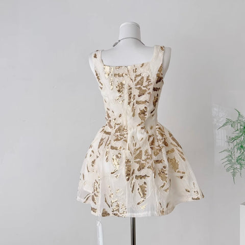 Elegant Sequined Embroidery Slip Dress