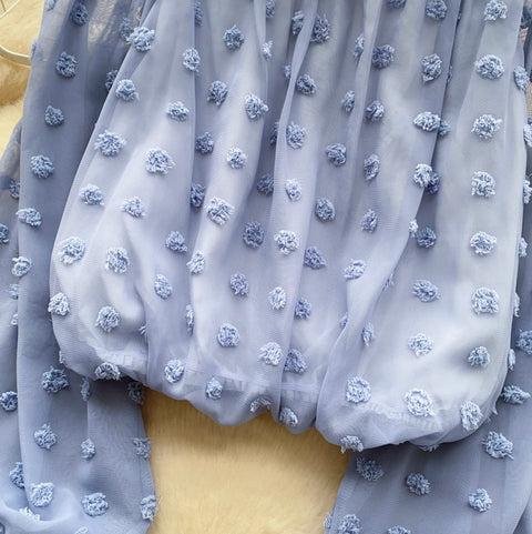 Off-shoulder Bead Halter Chiffon Top