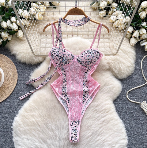 Sexy Leopard Print Fishbone Jumpsuit