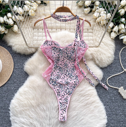 Sexy Leopard Print Fishbone Jumpsuit