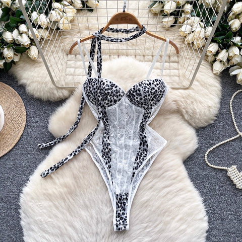 Sexy Leopard Print Fishbone Jumpsuit