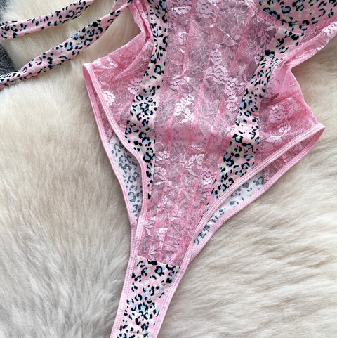 Sexy Leopard Print Fishbone Jumpsuit