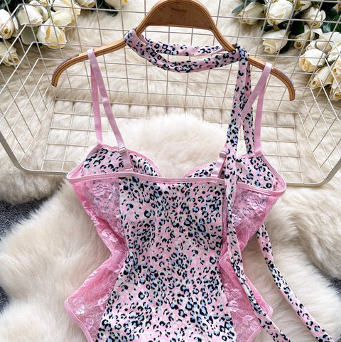 Sexy Leopard Print Fishbone Jumpsuit