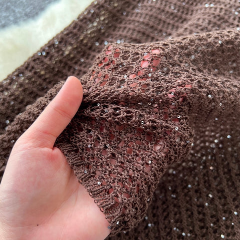 Niche Sequined Hollowed Knit Dress