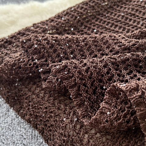 Niche Sequined Hollowed Knit Dress