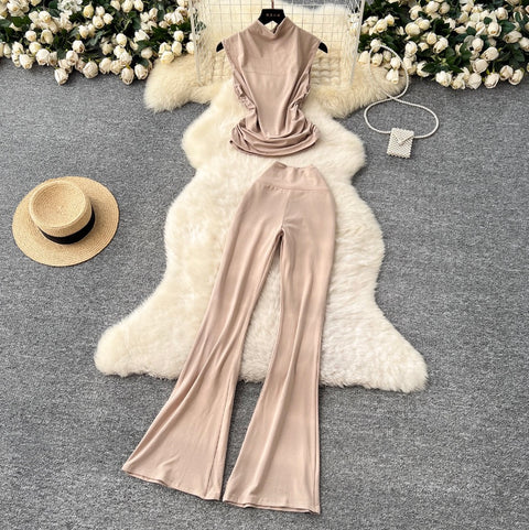 Simple Design Vest & Trousers 2Pcs