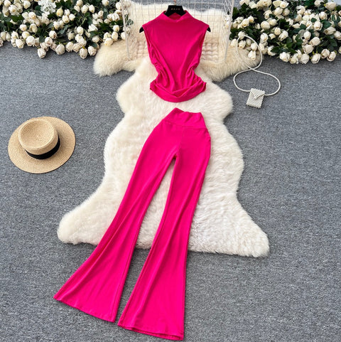 Simple Design Vest & Trousers 2Pcs