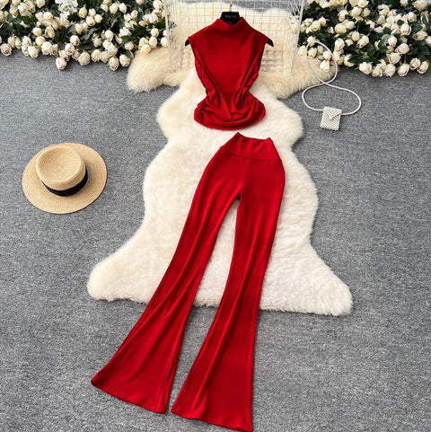 Simple Design Vest & Trousers 2Pcs