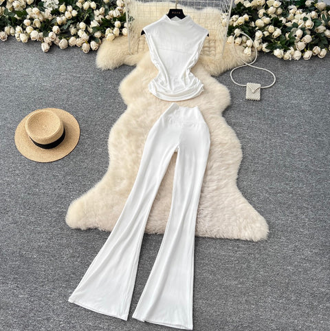 Simple Design Vest & Trousers 2Pcs