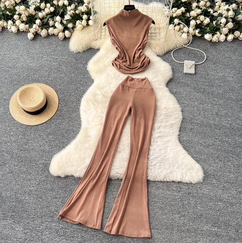 Simple Design Vest & Trousers 2Pcs