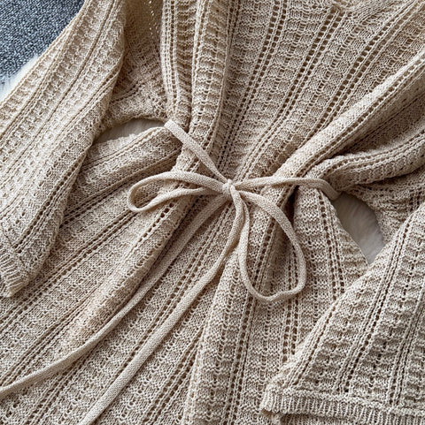 U-neck Knitwear & Trousers Hollowed 2Pcs