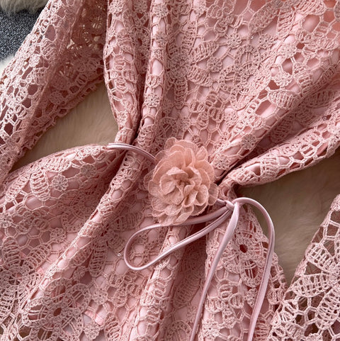Lace Shirt & Satin Skirt Elegant 2Pcs
