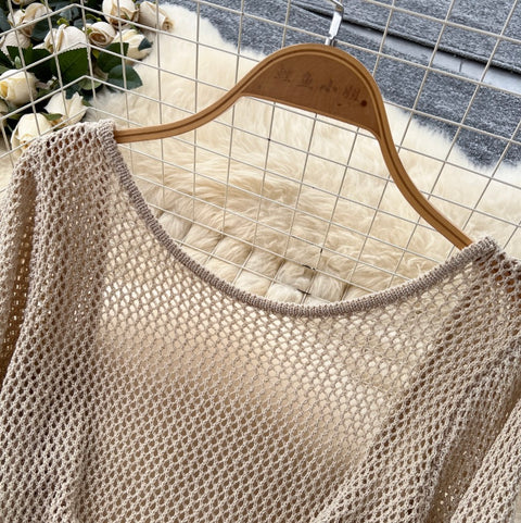 Niche Low-cut Hollowed Knit Dress