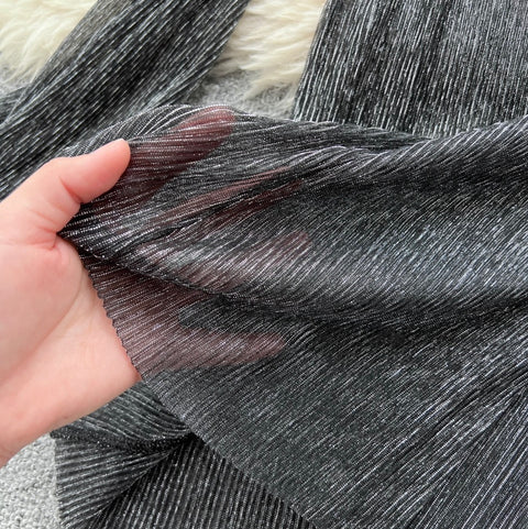 Irregular Design V-neck Glossy Dress