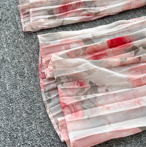 Floral Chiffon Top & Trousers 2Pcs