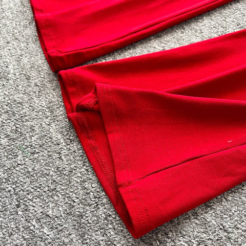 Stand Collar T-shirt & Trousers 2Pcs