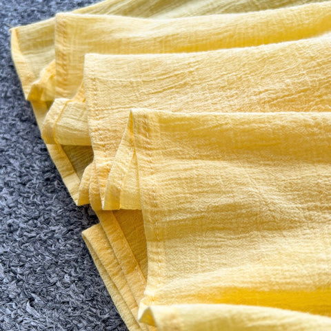 Midriff Baring Top & Skirt Yellow 2Pcs