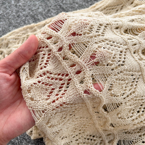 Crochet Knitwear & Half-body Skirt 2Pcs