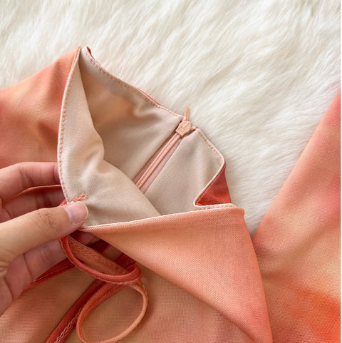 Tie-dye Print T-Shirt & Skirt 2Pcs