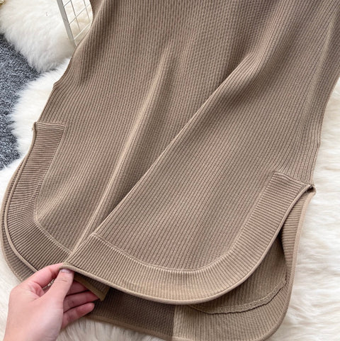 Sleeveless Knitwear & Wide-leg Trousers 2Pcs
