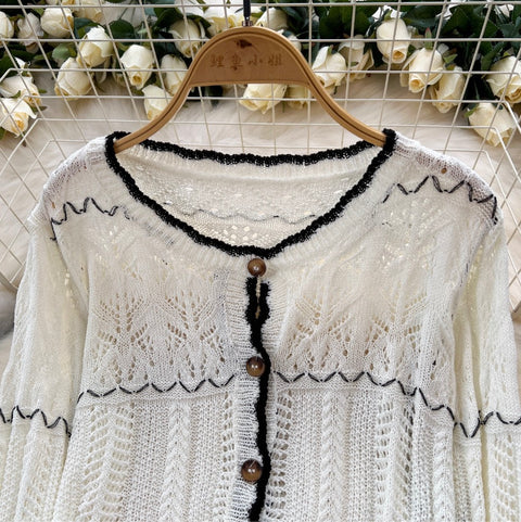 Wave Cardigan & Fishtail Skirt 2Pcs