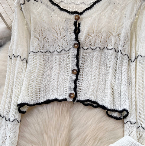 Wave Cardigan & Fishtail Skirt 2Pcs