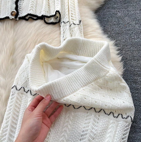 Wave Cardigan & Fishtail Skirt 2Pcs