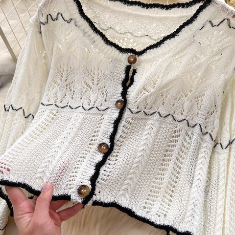 Wave Cardigan & Fishtail Skirt 2Pcs