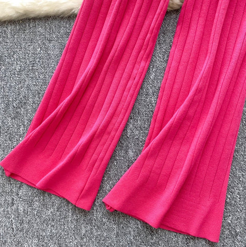 Slim-fit Cardigan & Trousers Knit 2Pcs