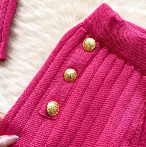 Slim-fit Cardigan & Trousers Knit 2Pcs