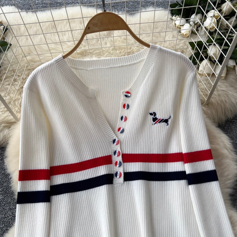 V-neck Cardigan & Trousers Knit 2Pcs