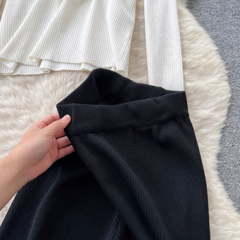 V-neck Cardigan & Trousers Knit 2Pcs