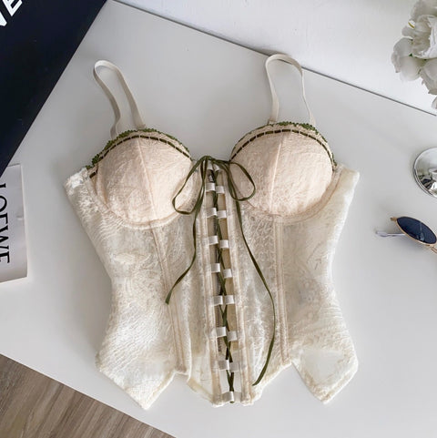 Chic Lace-up Fishbone Camisole