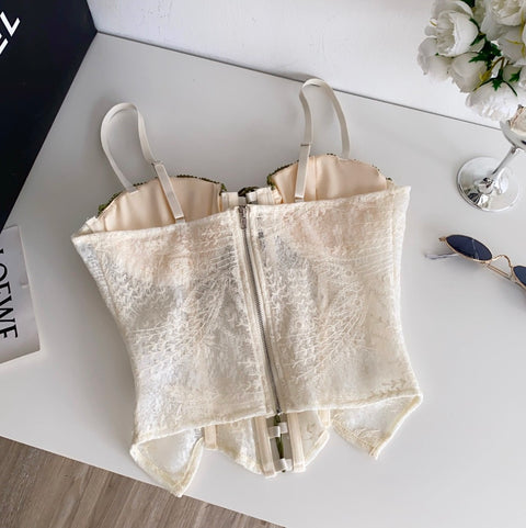 Chic Lace-up Fishbone Camisole