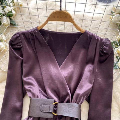 High-end Asymmetric Satin Shirt