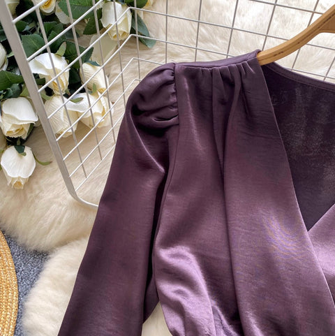 High-end Asymmetric Satin Shirt