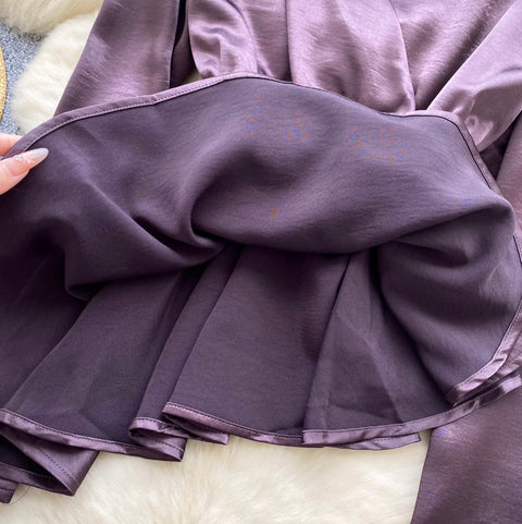 High-end Asymmetric Satin Shirt
