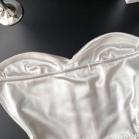 Rhinestone Studded White Lace Top