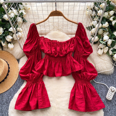 Niche Flared Sleeve Short Top