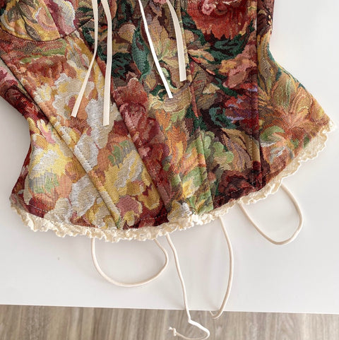 Oil-painting Print Fishbone Camisole