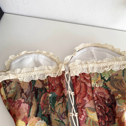 Oil-painting Print Fishbone Camisole