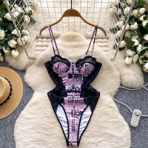Letter Print Hottie Slip Jumpsuit