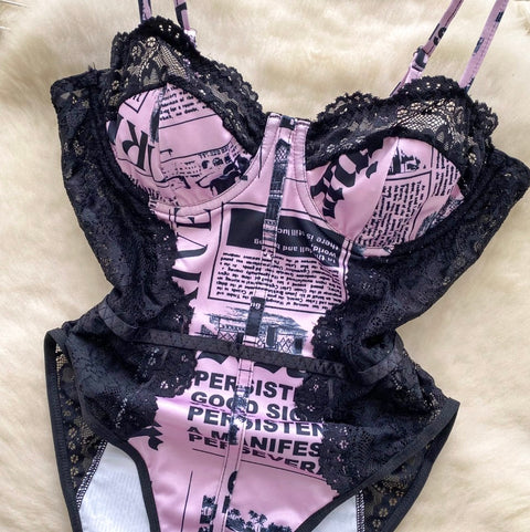 Letter Print Hottie Slip Jumpsuit