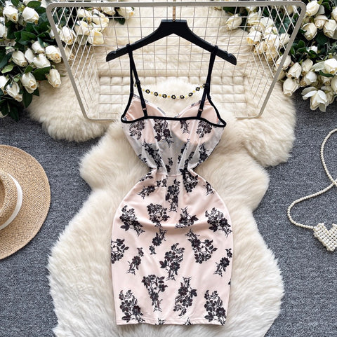 Hottie Hollowed Print Slip Dress