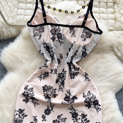 Hottie Hollowed Print Slip Dress