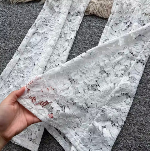 High-end Embroidered Lace Halter Jumpsuit